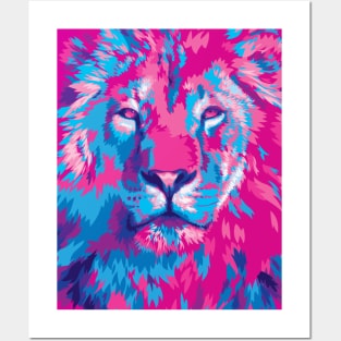 Vivid Lion Stare Posters and Art